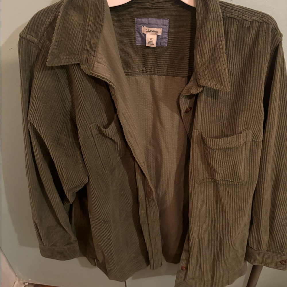 L.L. Bean Green Corduroy Shirt